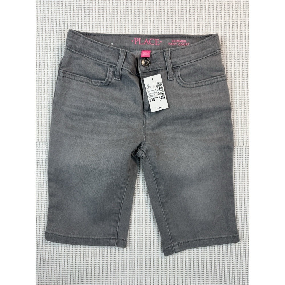 Childrens Place Girls Gray Skimmer Shorts 6X 7 NWT Stretch Dove Gray Wash
